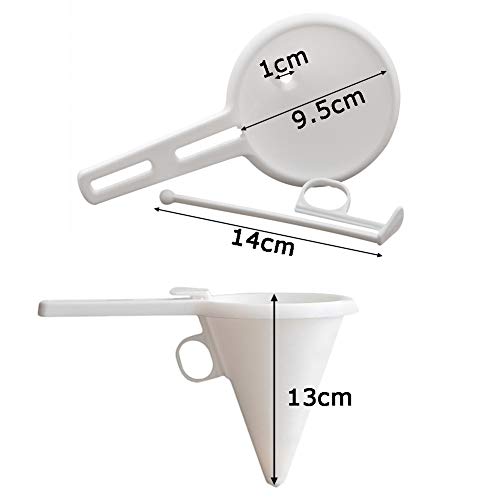 Dispensador de embudo ajustable esmaltado para repostería, pastelería, glaseado, herramienta para hornear, para chocolate, masa, pastelería, crema, blanco, Tamaño libre