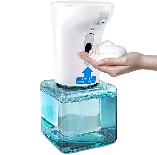 Dispensador de Jabón Automático, Dispensador de Jabón Espumoso con Sensor de Infrarrojos sin Contacto, Capacidad de 450ml Botella de Bomba Dispensadora de Jabón Manos Libres para Baño, Cocina, Oficina