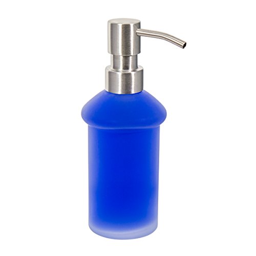 Dispensador de jabón de la serie Firenze, de acero inoxidable mate y cristal satinado, para montaje en pared, incluye tornillos, también apto para pegar, se vende por separado