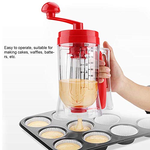 Dispensador de masa para panqueques y magdalenas, dispensador de batidora de mano Manua Batidora, herramienta perfecta para hornear magdalenas, gofres, muffins, crepes, pasteles