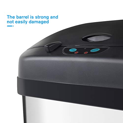 Display4top Cubo de Basura Sensor, Acero Inoxidable Cocina Cuarto de baño Desodorante Bote de Basura (30L)