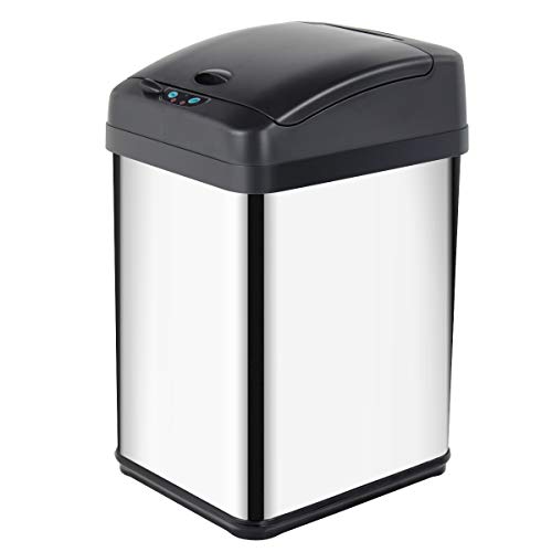 Display4top Cubo de Basura Sensor, Acero Inoxidable Cocina Cuarto de baño Desodorante Bote de Basura (30L)