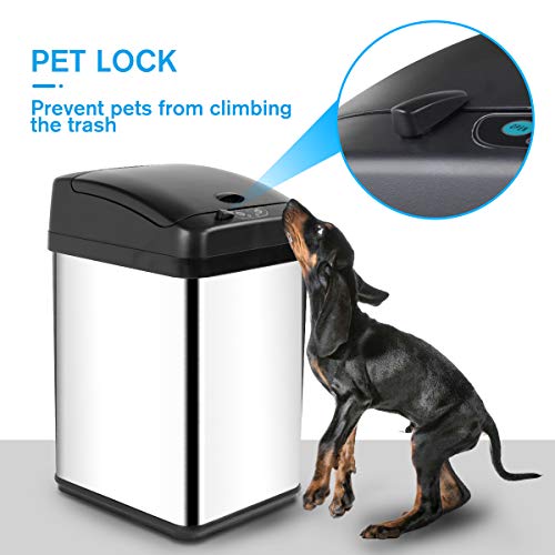 Display4top Cubo de Basura Sensor, Acero Inoxidable Cocina Cuarto de baño Desodorante Bote de Basura (30L)