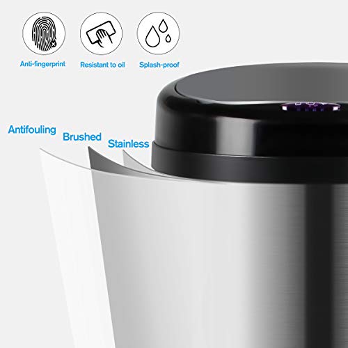 Display4top Cubo de Basura Sensor, Acero Inoxidable Cocina Cuarto de baño Desodorante Bote de Basura (30LRound)