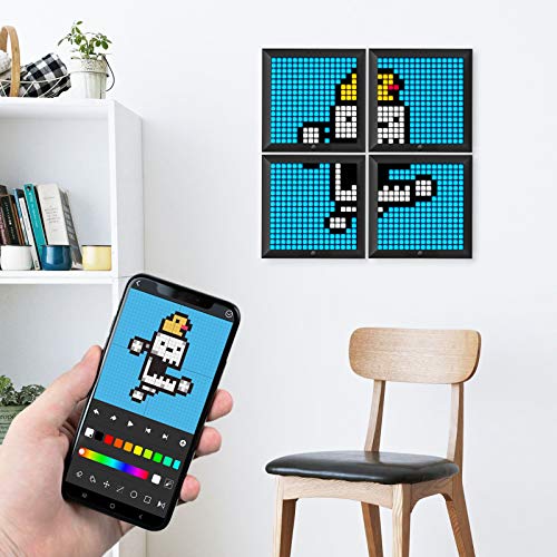 Divoom Pixoo Digital Pixel Art Frame con pantalla LED de 8.6in, control interactivo de la aplicación del teléfono móvil, creación personalizada de Pixel Art