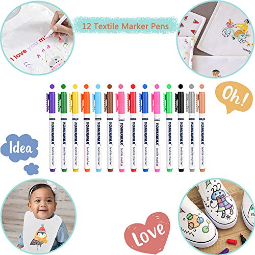 DIY Baberos Bebé Blanco, 6 Baberos Drool con 12 Bolígrafos Textiles, Lavables Baberos Recien Nacido Bebes, Suave y Absorbente, Perfecto para Fiestas de Bautizo