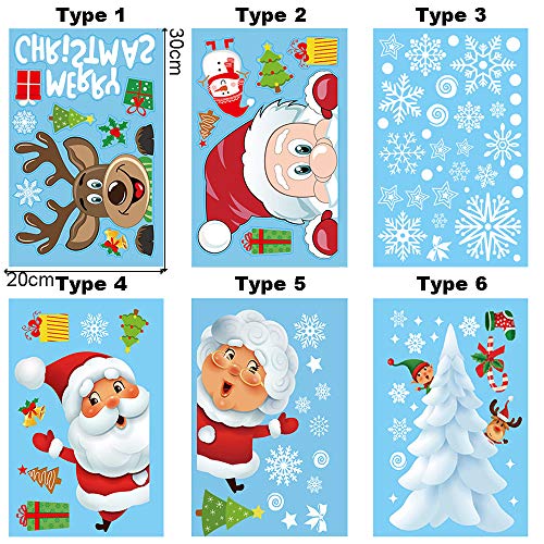 DIY Santa Claus renos Festival Decoración Año Nuevo Navidad ventana pegatinas arte pared copo de nieve calcomanías Shopwindow Ornamento (tipo 2)