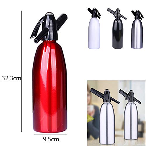 DIY Soda Fabricante Manual Burbuja 1L Soda sifón CO2 dispensador de Agua del generador de frío Cóctel Soda máquina Aluminio de la Barra,Plata