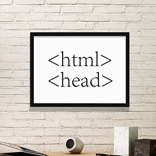 DIYthinker Declaración de Programa Programador HTML Sencillo de Fotos Marco de Cuadros Pinturas de la Pared del hogar de la Etiqueta del Regalo Medio Negro