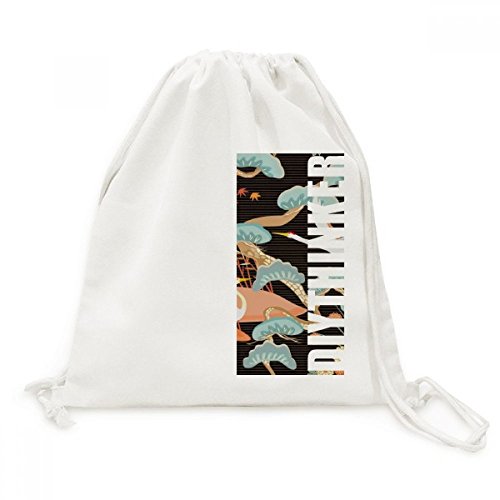 DIYthinker Grúas Peonías Hojas de Arce de la Lona del Modelo del morral del Lazo de Viaje Bolsas de la Compra