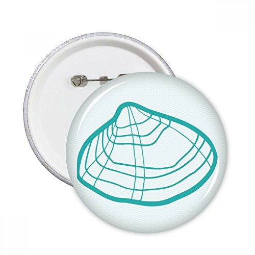 DIYthinker Ilustración regalo de la vida marina Vieira verde pernos redondos insignia del botón de la ropa de la decoración 5pcs Multicolor XXL