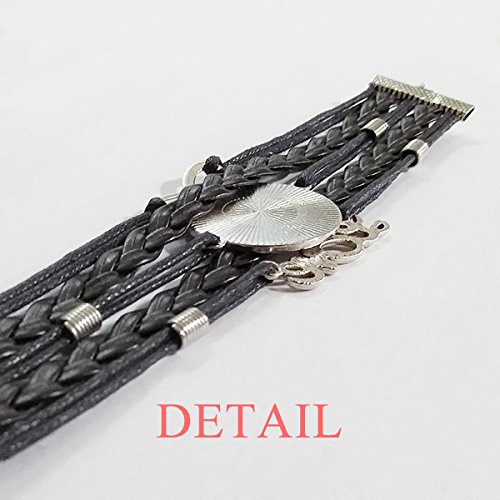 DIYthinker Local japonés famoso zorro pulsera de mano correa de cuero pulsera doble juego de regalo