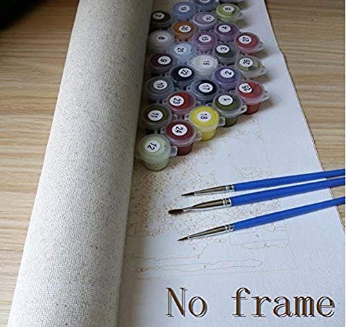 DJHYT Pintura guiada por números de Bricolaje Regalo Seaside Pier Garden Scenery Marco-40x50cm-Frameless