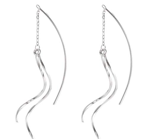 DMSTYLE® plata de ley 925 borla curvada línea del oído temperamento simple largo se