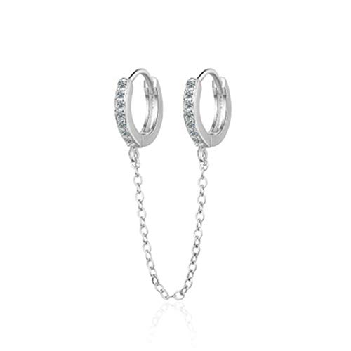 Doble agujero de oreja conjunta pendientes de estudiantes de personalidad japonesa y coreana pendientes de diamantes de temperamento corto (un precio pendiente)
