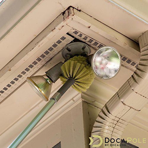 DocaPole palo extensible de 1,52-3,65 mcon plumero de tela de araña // Plumero para techo y de esquina // para la limpieza de techos altos y esquinas con palo telescópico // Palo telescópico kit