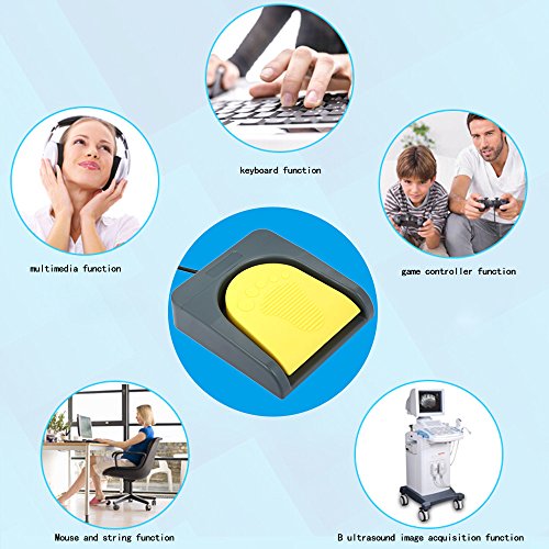 Docooler PCsensor - Pedal de acción para Teclado de Ordenador, Color Gris y Amarillo