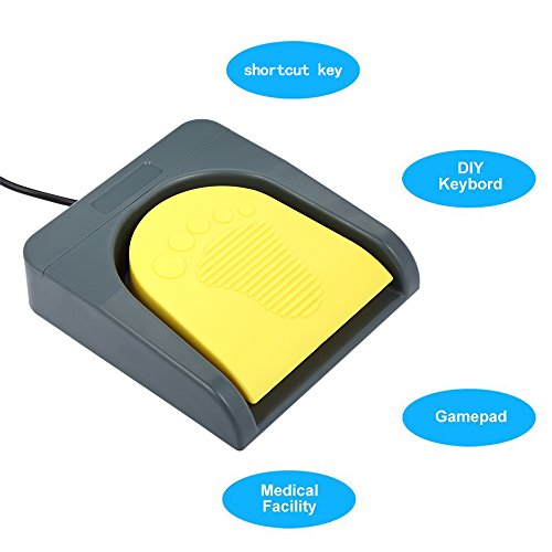 Docooler PCsensor - Pedal de acción para Teclado de Ordenador, Color Gris y Amarillo
