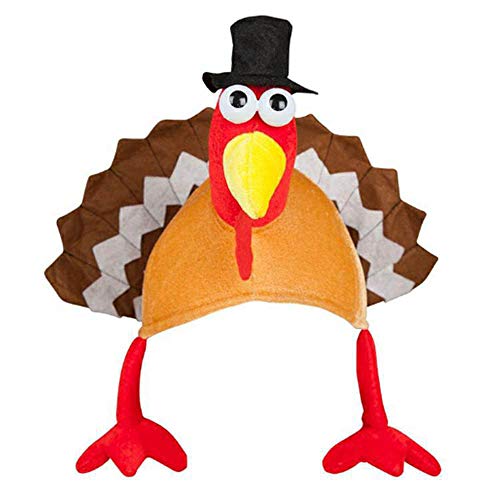 DOGZI Gracioso Sombreros de Pavo Feliz Acción de Gracias Partido Decoración Tapas Invierno Terciopelo Navidad Unisexo Novedad Tapas Sombrero (A)