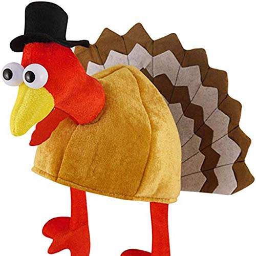 DOGZI Gracioso Sombreros de Pavo Feliz Acción de Gracias Partido Decoración Tapas Invierno Terciopelo Navidad Unisexo Novedad Tapas Sombrero (A)