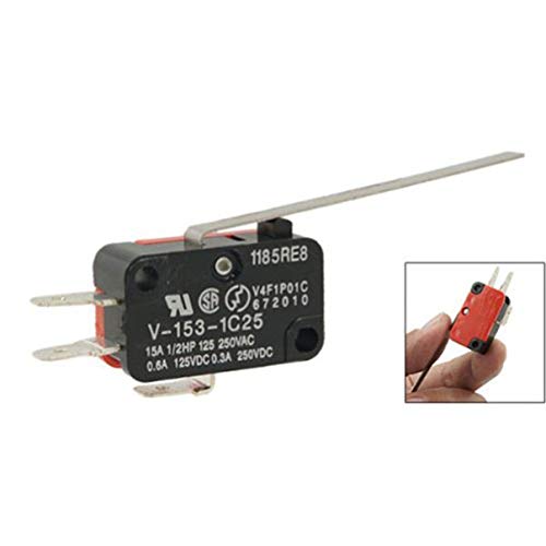 DOITOOL límite micro interruptor herramienta recta larga palanca de la bisagra momentánea actuador micro interruptor (v-153-1c25 15a 250v)