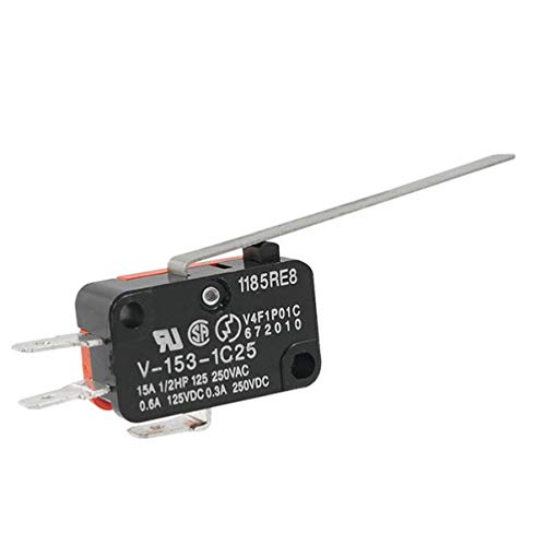 DOITOOL límite micro interruptor herramienta recta larga palanca de la bisagra momentánea actuador micro interruptor (v-153-1c25 15a 250v)