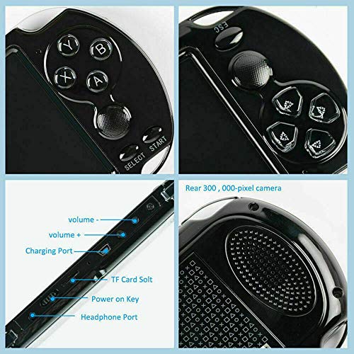 DokFin Consola de Juegos Portátil de Mano, Consolas de Videojuegos Retro con Pantalla LCD de 4.3 Pulgadas, Más de 200 Juegos Épicos, Salida de TV, 11 Simuladores Arcade, Regalo para Niños y Adultos