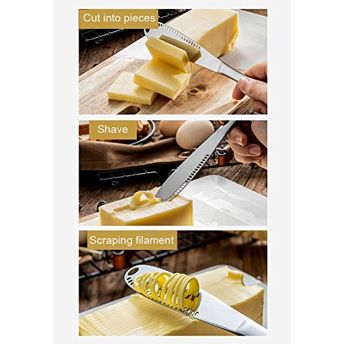Domeilleur Cortadores de Galletas de Queso con Mantequilla, Cortador de Mantequilla de Acero Inoxidable Postre de Queso Mermeladas Cortadores de Crema para Untar Cuchillas