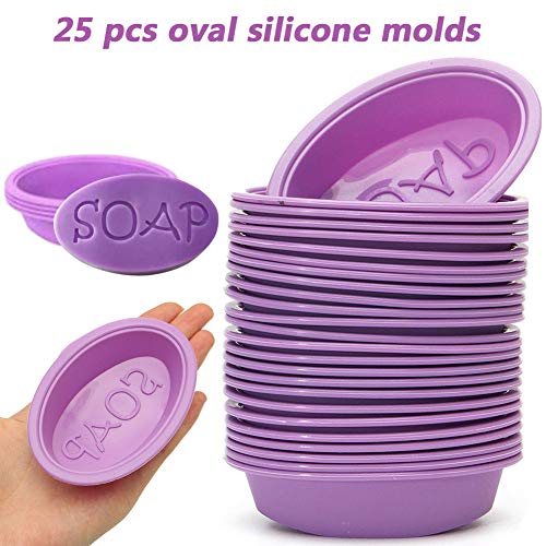 Domeilleur - Moldes de Silicona ovalados para jabón, Molde para Hornear Cupcakes, Molde Hecho a Mano