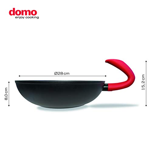 Domo G Zero Wok japonés, diámetro 28 cm, Aluminio, Antracita, 46.5 x 28.8 x 8 cm