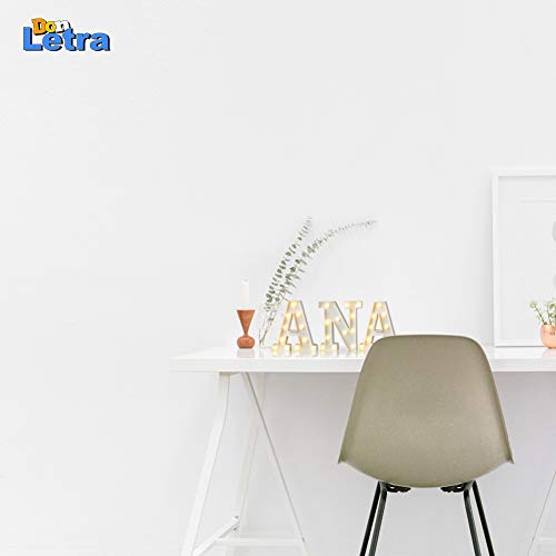 DON LETRA Letras Luminosas Decorativas con Luces LED, Letras del Alfabeto A-Z, Altura de 22cm, Color Blanco - Letra N