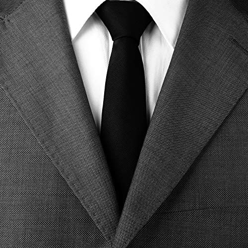 DonDon Corbata estrecha 5 cm de color negro - hecho a mano