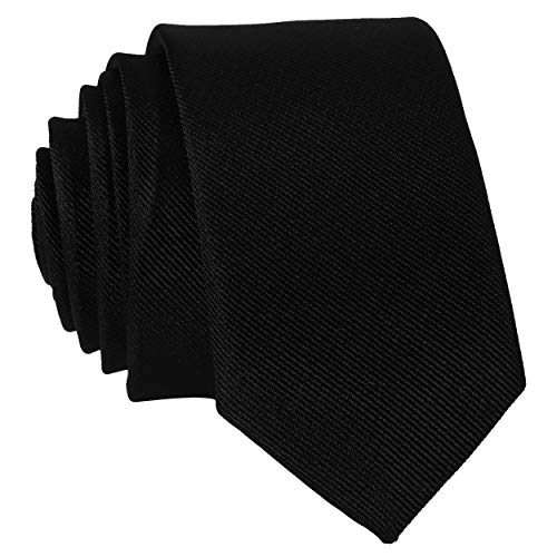 DonDon Corbata estrecha 5 cm de color negro - hecho a mano