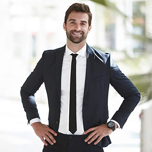 DonDon Corbata estrecha 5 cm de color negro - hecho a mano