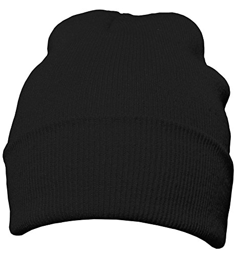 DonDon gorro de invierno gorro de abrigo diseño clásico moderno y suave negro