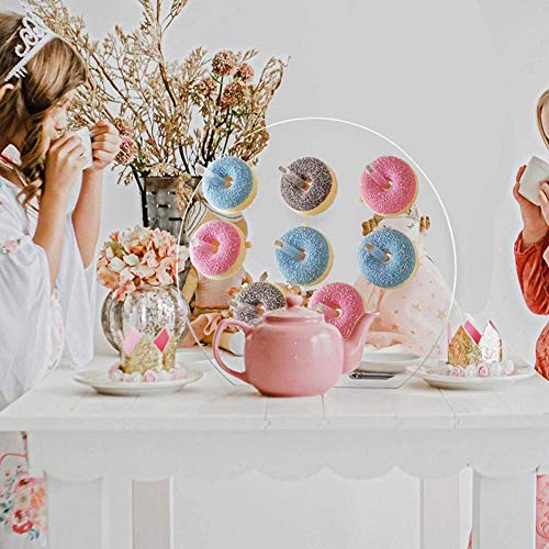 Donut Stand - Donut Wall Display Stand, Acrílico Donut Wall Postre Stand | Suministros para fiestas temáticas de donas para fiestas, mesas de dulces, golosinas de boda, Baby Shower (8 pilares)