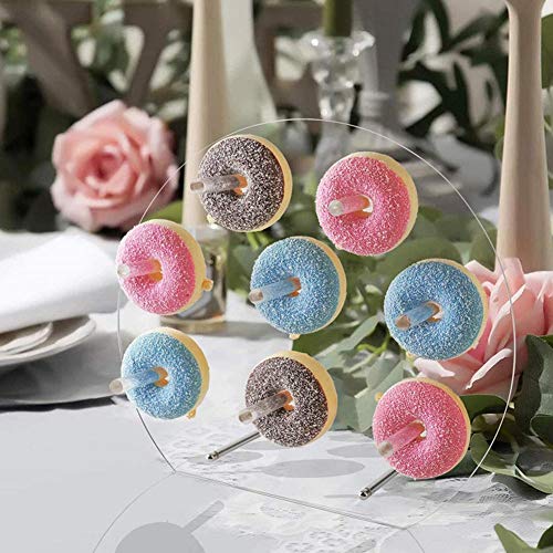 Donut Stand - Donut Wall Display Stand, Acrílico Donut Wall Postre Stand | Suministros para fiestas temáticas de donas para fiestas, mesas de dulces, golosinas de boda, Baby Shower (8 pilares)