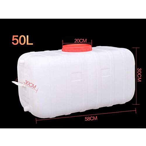 Dore Home Alimentaria De La Familia Al Aire Libre Grado De Plástico Cubo Rectangular Grande Horizontal Tanque De Almacenamiento De Lavado De Coches Cazo con 1 Válvula (Size : 50L)