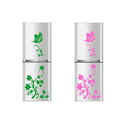 Dosige Rojo Mariposa Pegatinas de Nevera Pegatinas de Ventana Pared Extraíble Pegatinas Vinilo Decal Murales para Cocina Restaurante