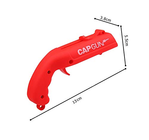 Doulewa - Abridor de botellas de cerveza profesional para lanzador de botellas de plástico creativo, abridor de botellas para el hogar, cocina, bar, fiesta, juego de beber (rojo, 13 x 5,5 x 3,8 cm)
