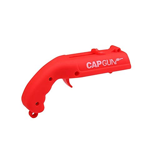 Doulewa - Abridor de botellas de cerveza profesional para lanzador de botellas de plástico creativo, abridor de botellas para el hogar, cocina, bar, fiesta, juego de beber (rojo, 13 x 5,5 x 3,8 cm)
