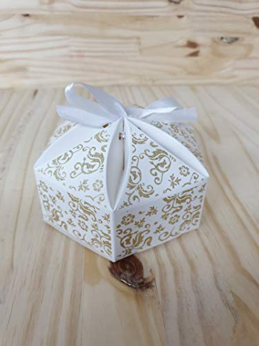 Dounia Mariage - Caja hexagonal (25 unidades), color blanco