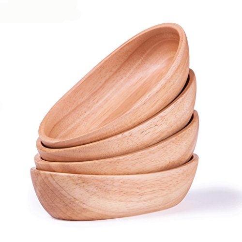 DQMSB Plato de Aperitivos Plato de Fruta Seca Plato Simple de Madera Maciza Plato de Aperitivo Plato de nueces Plato de Caramelo