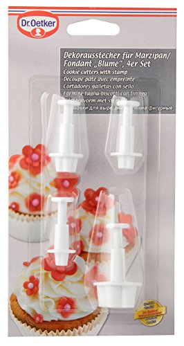 Dr. Oetker 1033 mazapán Cortador de Flores, 4 Piezas