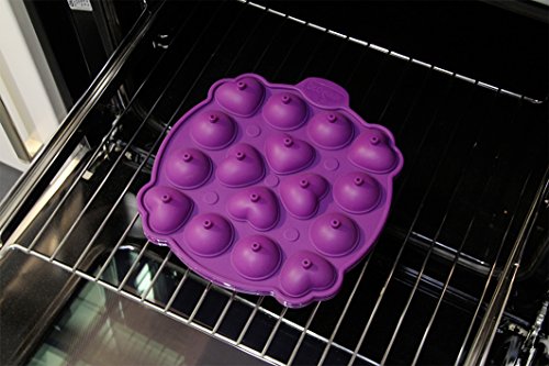 Dr. Oetker Flexxibel Love Cake Pops Molde con 16 Vasos, Silicona, Morado, 20 x 21 x 6 cm