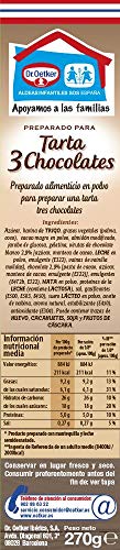 DR. OETKER preparado para tarta 3 chocolates caja 270 gr