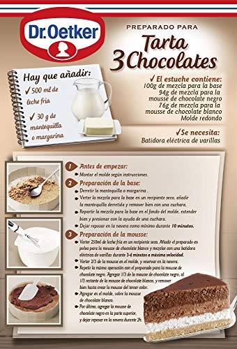 DR. OETKER preparado para tarta 3 chocolates caja 270 gr