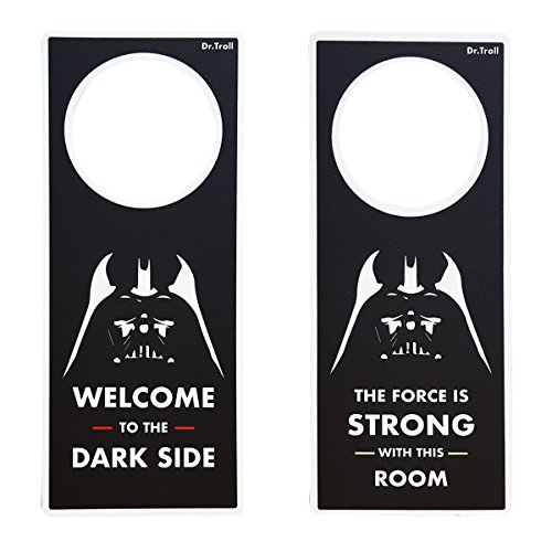Dr. Troll POMING Cartel NO Molestar Colgador para POMO Puertas HABITACIÓN Tipo DO Not Disturb Darth Vader Welcome TO The Dark Side - The Force IS Strong Whith This Room