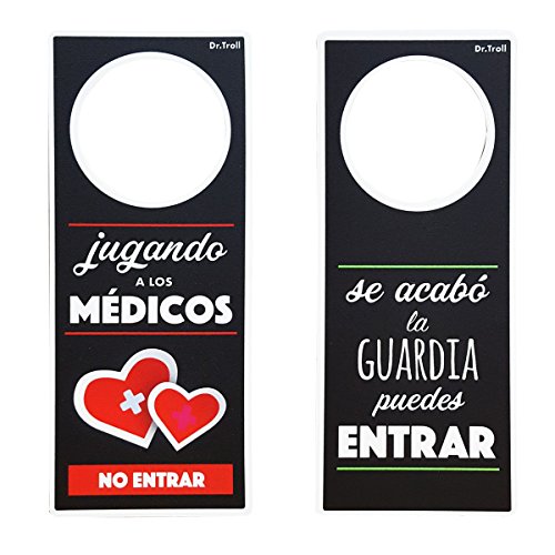 Dr. Troll POMING Cartel NO Molestar Colgador para POMO Puertas HABITACIÓN Tipo DO Not Disturb Jugando A LOS MÉDICOS