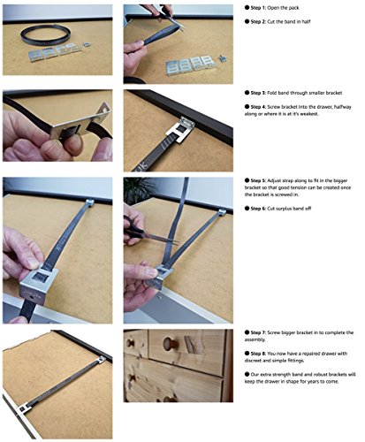 Drawer Doctor - 2x Pack - Kit de reparación de cajones – Repara los cajones de madera combados en minutos – 2x Kit reparador de cajones
